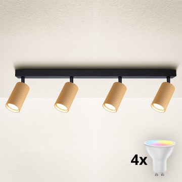 Brilagi - LED RGBW Stmívatelné bodové svítidlo SELE MODERN 4xGU10/4,8W/230V 3000K zlatá + dálkové ovládání