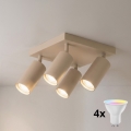 Brilagi - LED RGBW Stmívatelné bodové svítidlo SELE SQUARE 4xGU10/6,5W/230V 2700-6500K béžová