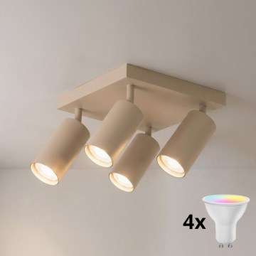 Brilagi - LED RGBW Stmívatelné bodové svítidlo SELE SQUARE 4xGU10/6,5W/230V 2700-6500K béžová