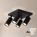 Brilagi - LED RGBW Stmívatelné bodové svítidlo SELE SQUARE 4xGU10/6,5W/230V 2700-6500K černá