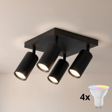 Brilagi - LED RGBW Stmívatelné bodové svítidlo SELE SQUARE 4xGU10/6,5W/230V 2700-6500K černá