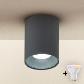 Brilagi - LED RGBW Stmívatelné bodové svítidlo TRINE 1xGU10/4,8W/230V 3000K antracit + dálkové ovládání