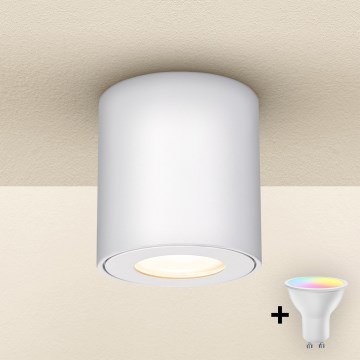 Brilagi - LED RGBW Stmívatelné koupel.svítidlo MIA 1xGU10/4,8W/230V 3000K 84x80 mm bílá IP54 + dálkové ovládání