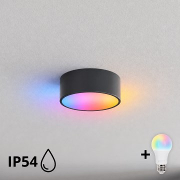 Brilagi - LED RGBW Stmívatelné koupelnové stropní svítidlo CLARE 1xE27/12W/230V pr. 20 cm antracit IP54