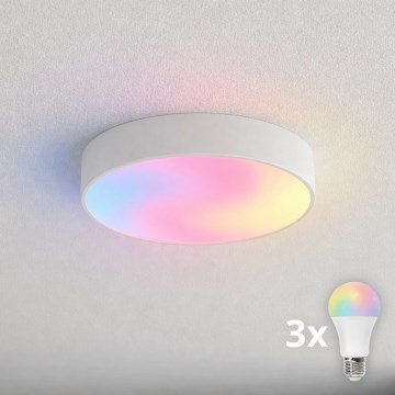 BRILAGI - LED RGBW Stmívatelné koupelnové stropní svítidlo CLARE 3xE27/12W/230V 2700-6500K pr. 40 cm IP54 bílá