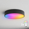 BRILAGI - LED RGBW Stmívatelné koupelnové stropní svítidlo CLARE 3xE27/12W/230V 2700-6500K pr. 40 cm IP54 černá