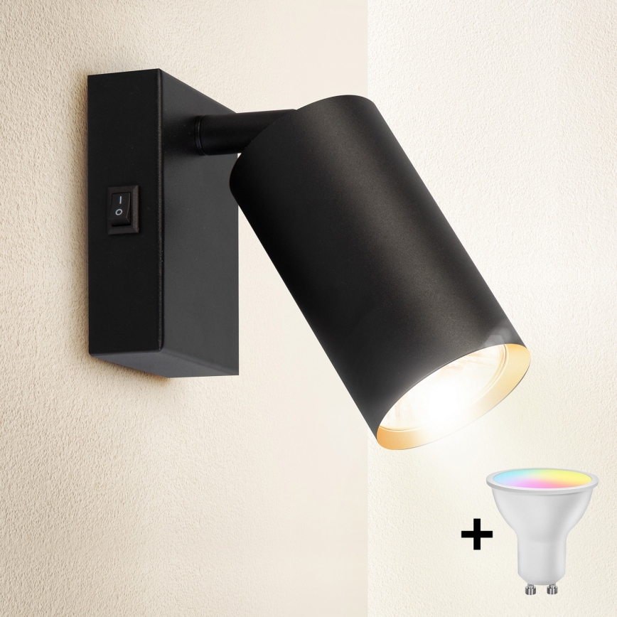 Brilagi - LED RGBW Stmívatelné nástěnné bodové svítidlo SELE 1xGU10/6,5W/230V 2700-6500K černá/zlatá