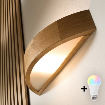 Brilagi - LED RGBW Stmívatelné nástěnné svítidlo CARVALHO 1xE27/9W/230V 2700-6500K Wi-Fi dub