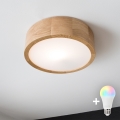 BRILAGI - LED RGBW Stmívatelné stropní svítidlo CARVALHO 1xE27/12W/230V 2700-6500K dub pr. 27,5 cm