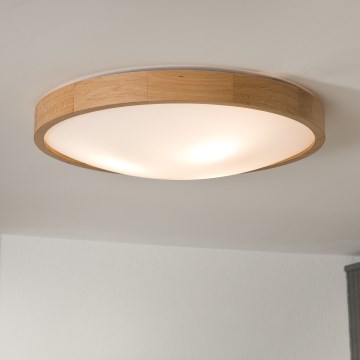 Brilagi - LED RGBW Stmívatelné stropní svítidlo CARVALHO SLIM 3xE27/15W/230V 2700-6500K Wi-Fi dub pr. 47 cm