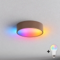 Brilagi - LED RGBW Stmívatelné stropní svítidlo CLARE 1xE27/12W/230V pr. 20 cm hnědá