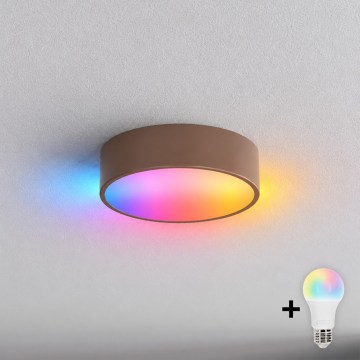 Brilagi - LED RGBW Stmívatelné stropní svítidlo CLARE 1xE27/12W/230V pr. 20 cm hnědá