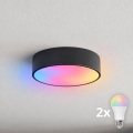 BRILAGI - LED RGBW Stmívatelné stropní svítidlo CLARE 2xE27/12W/230V 2700-6500K pr. 30 cm černá
