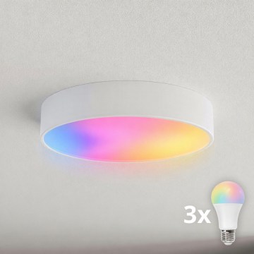 BRILAGI - LED RGBW Stmívatelné stropní svítidlo CLARE 3xE27/12W/230V 2700-6500K pr. 40 cm bílá