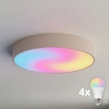 BRILAGI - LED RGBW Stmívatelné stropní svítidlo CLARE 4xE27/12W/230V 2700-6500K pr. 50 cm béžová