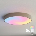 BRILAGI - LED RGBW Stmívatelné stropní svítidlo CLARE 5xE27/12W/230V 2700-6500K pr. 60 cm béžová