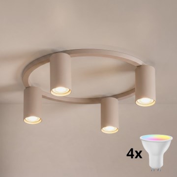 Brilagi - LED RGBW Stmívatelné stropní svítidlo SELE 4xGU10/6,5W/230V 2700-6500K béžová