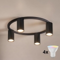 Brilagi - LED RGBW Stmívatelné stropní svítidlo SELE 4xGU10/6,5W/230V 2700-6500K černá