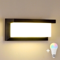 BRILAGI - LED RGBW Stmívatelné venkovní nástěnné svítidlo BRICKY 1xE27/12W/230V 2700-6500K IP54 černá