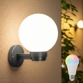 BRILAGI - LED RGBW Stmívatelné venkovní nástěnné svítidlo HARBOR 1xE27/12W/230V 2700-6500K IP33 antracit/bílá