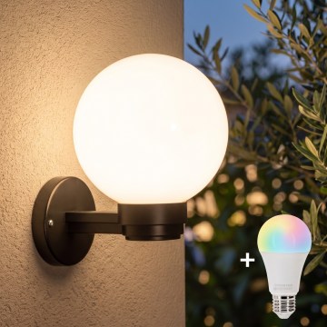 BRILAGI - LED RGBW Stmívatelné venkovní nástěnné svítidlo HARBOR 1xE27/12W/230V 2700-6500K IP33 černá/bílá