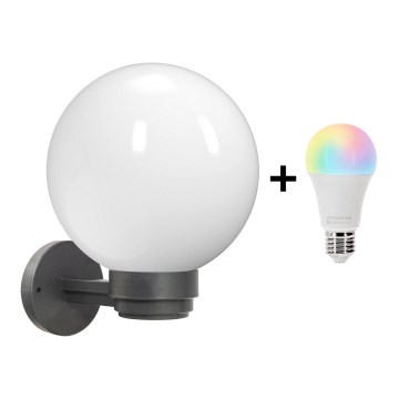 Brilagi - LED RGBW Stmívatelné venkovní nástěnné svítidlo HARBOR 1xE27/9W/230V 2700-6500K IP33 antracit/bílá