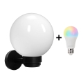 Brilagi - LED RGBW Stmívatelné venkovní nástěnné svítidlo HARBOR 1xE27/9W/230V 2700-6500K IP33 černá/bílá