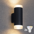 Brilagi - LED RGBW Stmívatelné venkovní nástěnné svítidlo MATERA 2xGU10/4,8W/230V 3000K IP54 antracit + dálkové ovládání