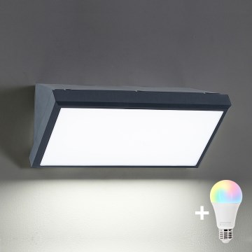 Brilagi - LED RGBW Stmívatelné venkovní nástěnné svítidlo TRIANGLE 1xE27/9W/230V 2700-6500K IP65 antracit