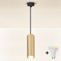 Brilagi - LED RGBW Stmívatelný lustr na lanku SELE 1xGU10/4,8W/230V 3000K černá/zlatá + dálkové ovládání