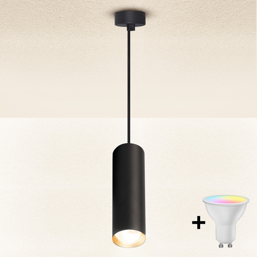 Brilagi - LED RGBW Stmívatelný lustr na lanku SELE 1xGU10/6,5W/230V 2700-6500K černá/zlatá