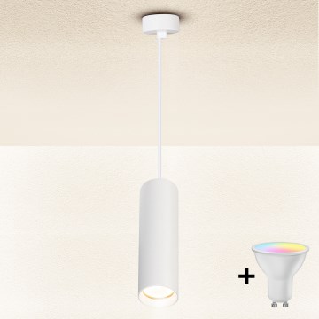 Brilagi - LED RGBW Stmívatelný lustr na lanku SELE 1xGU10/6W/230V 3000K bílá + dálkové ovládání