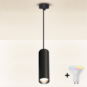 Brilagi - LED RGBW Stmívatelný lustr na lanku SELE 1xGU10/6W/230V 3000K černá + dálkové ovládání