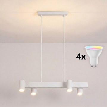 Brilagi - LED RGBW Stmívatelný lustr na lanku SELE 4xGU10/6,5W/230V 2700-6500K bílá