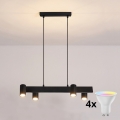 Brilagi - LED RGBW Stmívatelný lustr na lanku SELE 4xGU10/6,5W/230V 2700-6500K černá
