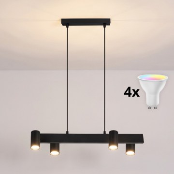 Brilagi - LED RGBW Stmívatelný lustr na lanku SELE 4xGU10/6,5W/230V 2700-6500K černá