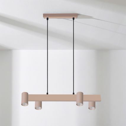 Brilagi - LED RGBW Stmívatelný lustr na lanku SELE 4xGU10/6,5W/230V 2700-6500K béžová