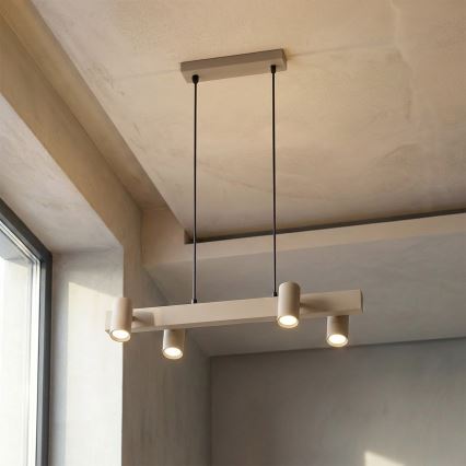 Brilagi - LED RGBW Stmívatelný lustr na lanku SELE 4xGU10/6,5W/230V 2700-6500K béžová