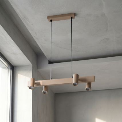 Brilagi - LED RGBW Stmívatelný lustr na lanku SELE 4xGU10/6,5W/230V 2700-6500K béžová