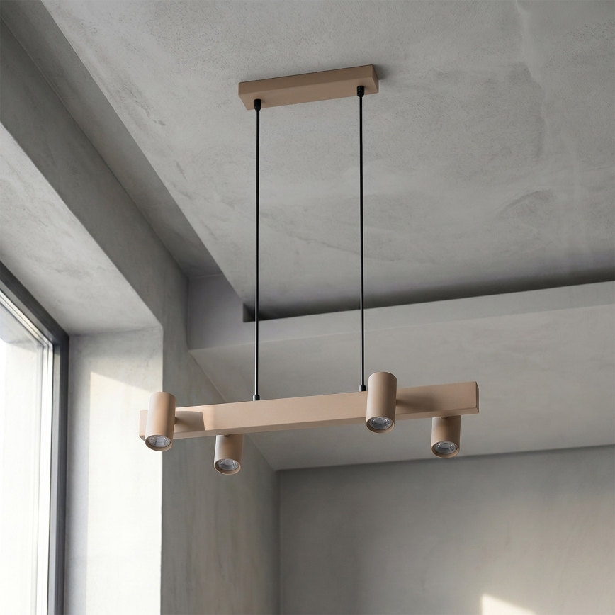 Brilagi - LED RGBW Stmívatelný lustr na lanku SELE 4xGU10/6,5W/230V 2700-6500K béžová