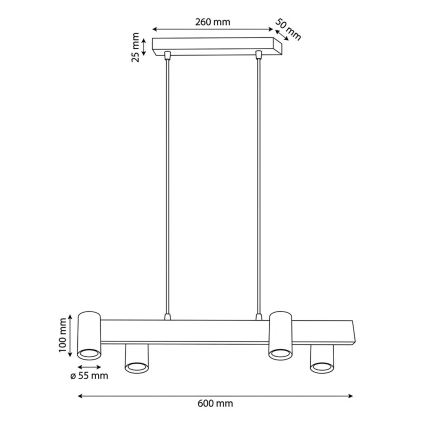 Brilagi - LED RGBW Stmívatelný lustr na lanku SELE 4xGU10/6,5W/230V 2700-6500K béžová