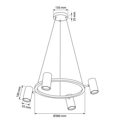 Brilagi - LED RGBW Stmívatelný lustr na lanku SELE 4xGU10/6,5W/230V 2700-6500K bílá