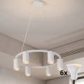 Brilagi - LED RGBW Stmívatelný lustr na lanku SELE 6xGU10/6,5W/230V 2700-6500K bílá + dálkové ovládání