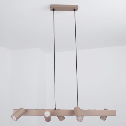 Brilagi - LED RGBW Stmívatelný lustr na lanku SELE 6xGU10/6,5W/230V 2700-6500K béžová + dálkové ovládání