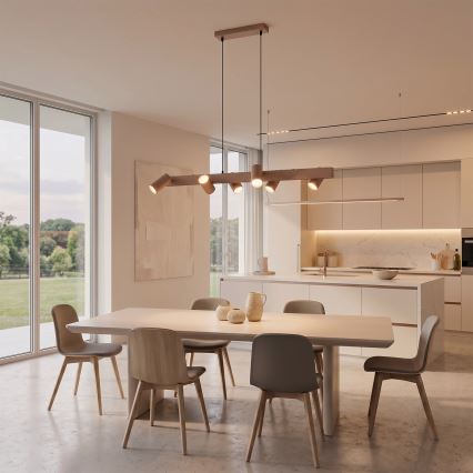 Brilagi - LED RGBW Stmívatelný lustr na lanku SELE 6xGU10/6,5W/230V 2700-6500K béžová + dálkové ovládání