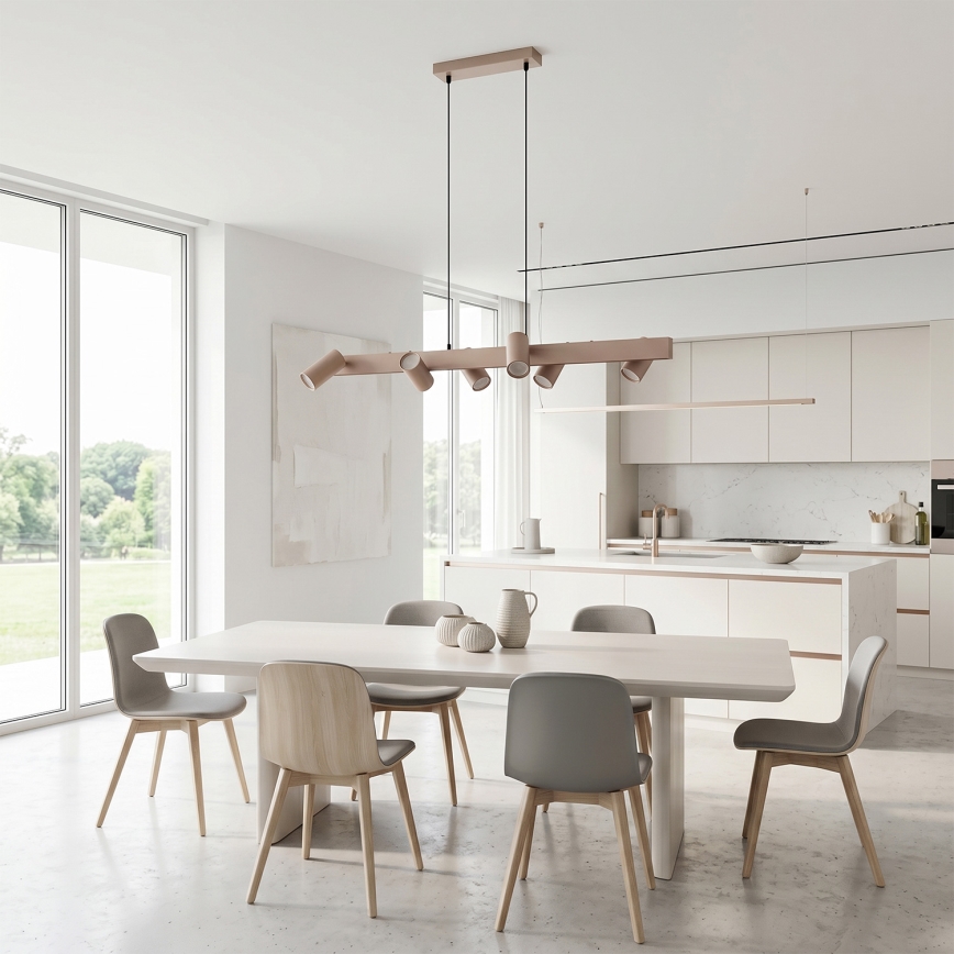 Brilagi - LED RGBW Stmívatelný lustr na lanku SELE 6xGU10/6,5W/230V 2700-6500K béžová + dálkové ovládání