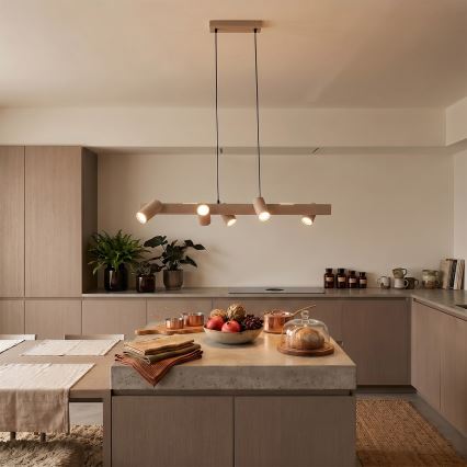 Brilagi - LED RGBW Stmívatelný lustr na lanku SELE 6xGU10/6,5W/230V 2700-6500K béžová + dálkové ovládání