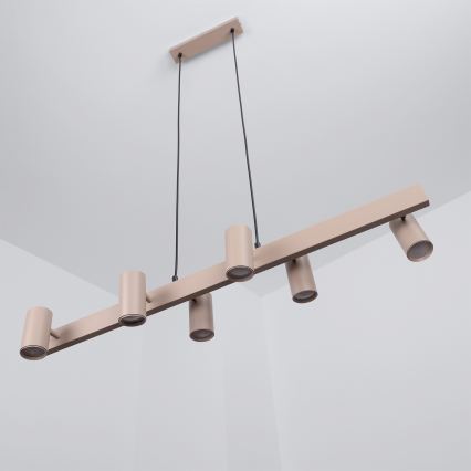 Brilagi - LED RGBW Stmívatelný lustr na lanku SELE 6xGU10/6,5W/230V 2700-6500K béžová + dálkové ovládání