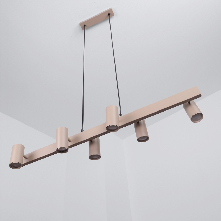 Brilagi - LED RGBW Stmívatelný lustr na lanku SELE 6xGU10/6,5W/230V 2700-6500K béžová + dálkové ovládání