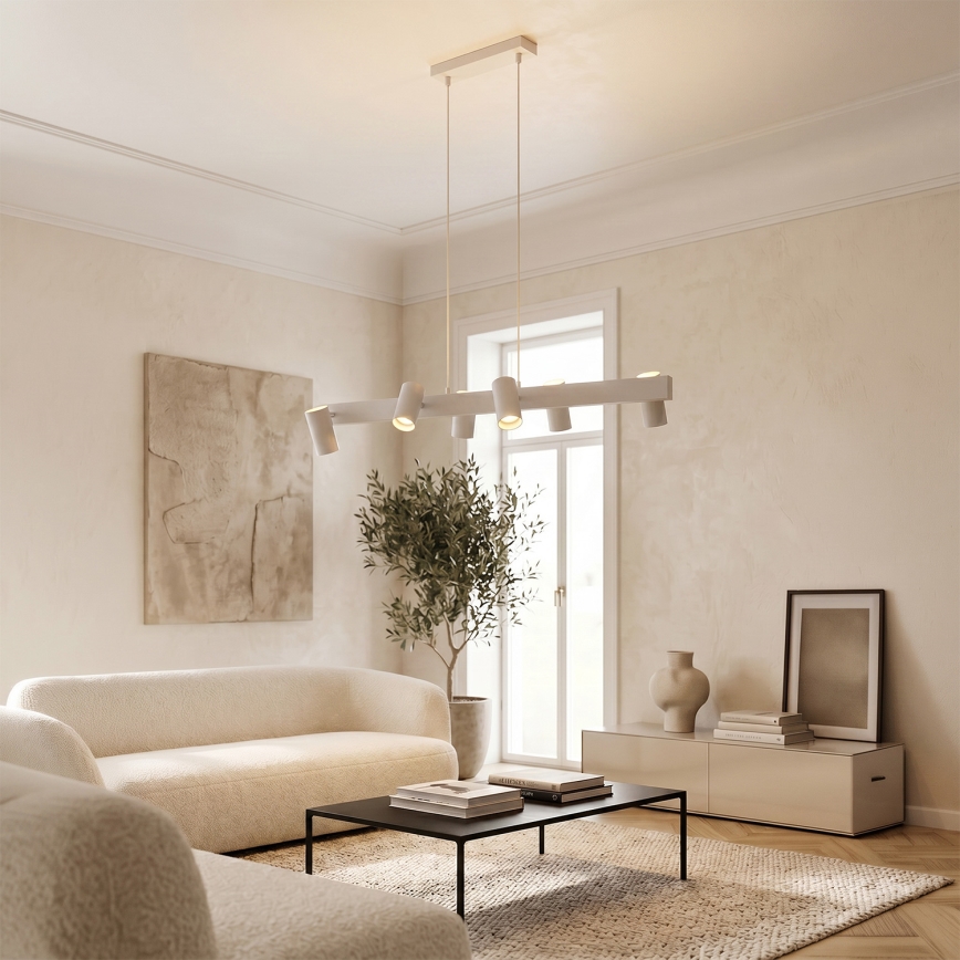 Brilagi - LED RGBW Stmívatelný lustr na lanku SELE 6xGU10/6,5W/230V 2700-6500K bílá + dálkové ovládání